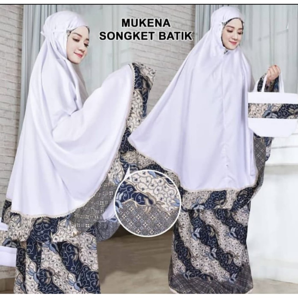 mukena santri batik/mukena songket batik/mukena bahan katun berkualitas dan bisa bayar ditempat/COD