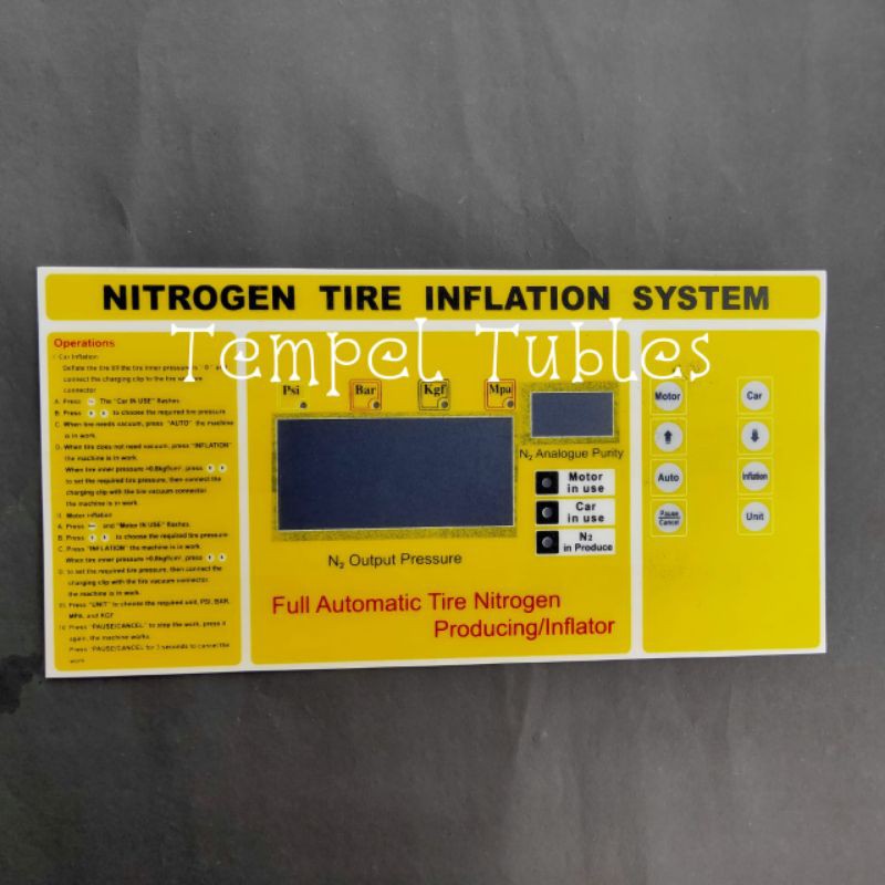 Panel kuning tombol mesin nitrogen Fly Speed Fly Eagle Nitrogen