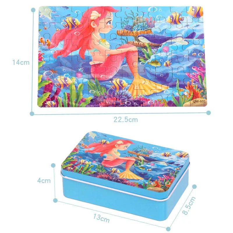 Jigsaw Puzzle Kayu Kaleng 60 Pcs/ Puzzle 60 Keping Baru Lucu