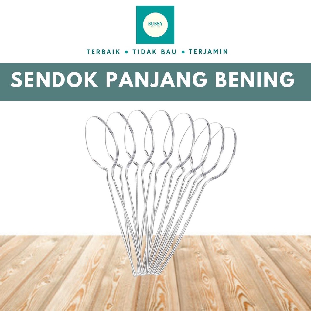 SENDOK MAKAN PANJANG BENING PLASTIK 25 PCS