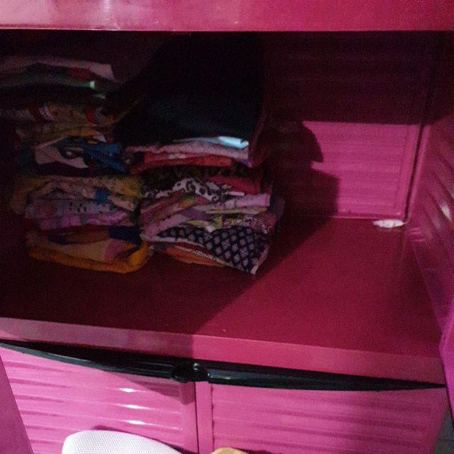 Lemari Pakaian Sunflower  Susun 2 Polos Contener Plastik Mpc 22 Polos Lemari Pakaian Pintu Jumbo S/2