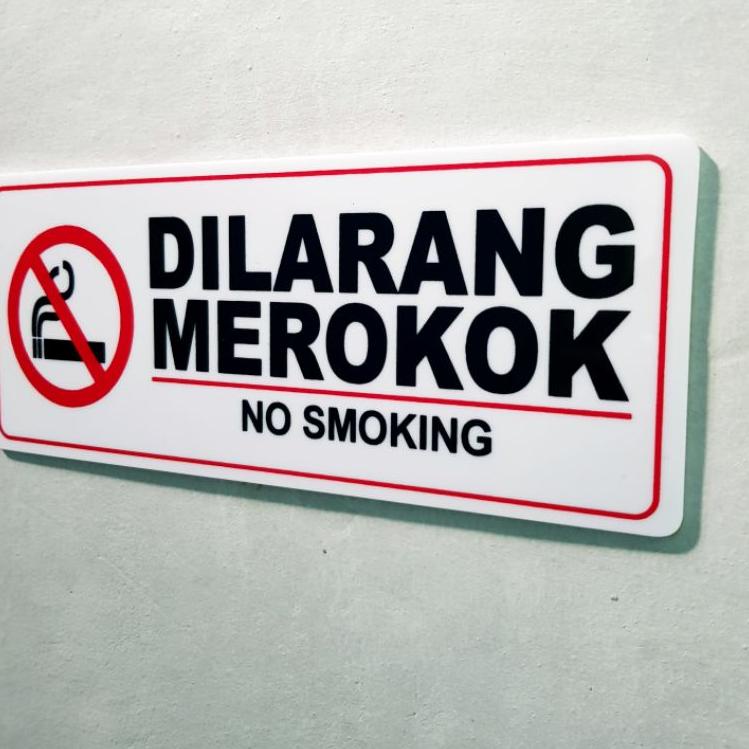 

ARTWw3W7--Akrilik sign papan nama tulisan DILARANG MEROKOK / NO SMOKING