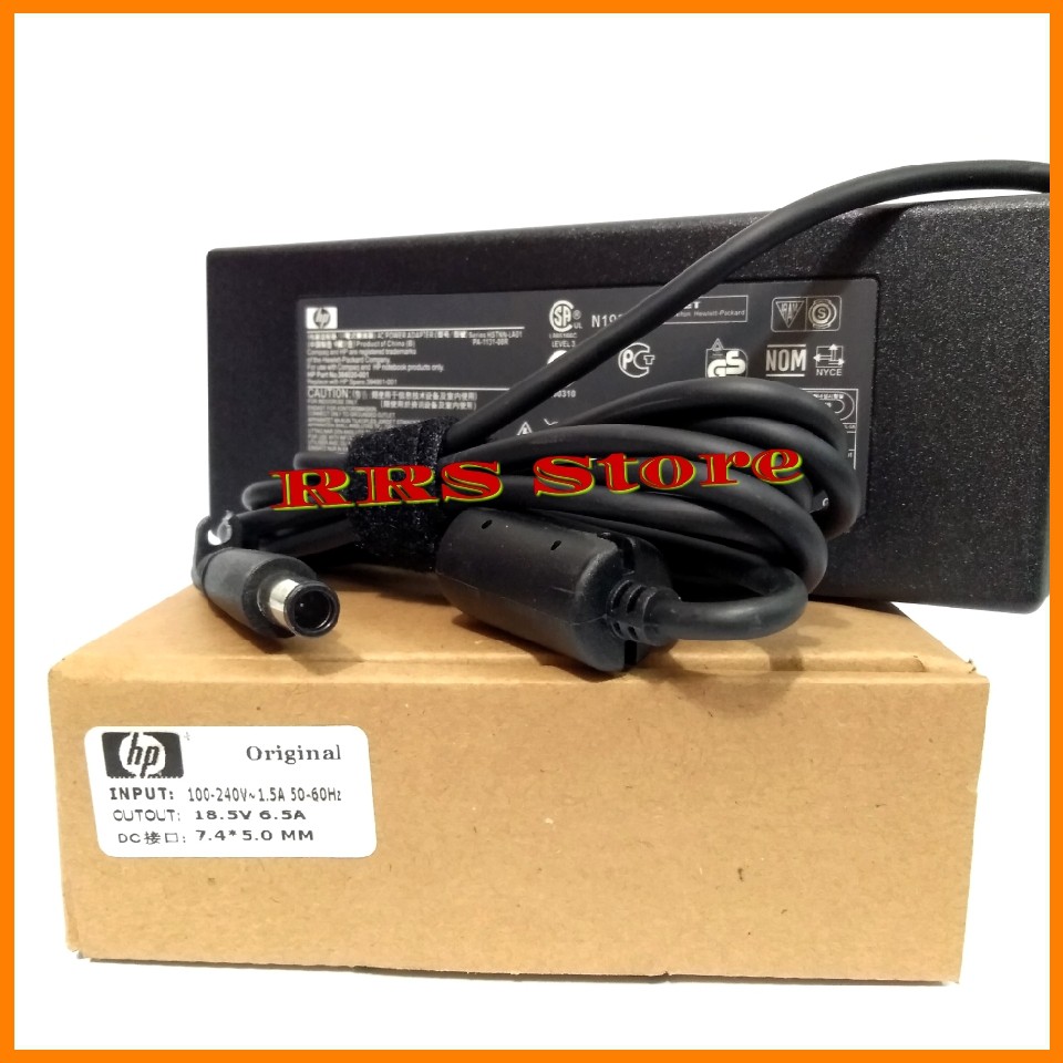 Original AC Adaptor HP-COMPAQ 18.5V 6.5A (7.4*5.0mm) 120W/PA-1121 BONUS KABEL POWER