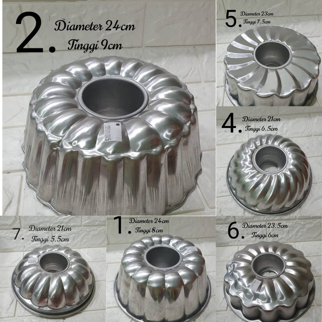 loyang press bolu chiffon lokal bundt pan alumunium anti bocor tebal tulban