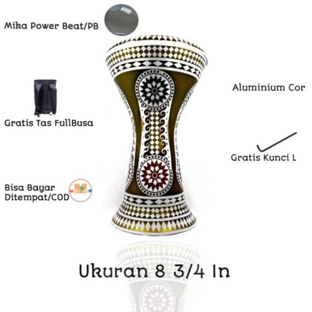 Jual Darbuka Murah 8 3/4 inch Alumunium Calti Darbuka Dumbuk Termurah