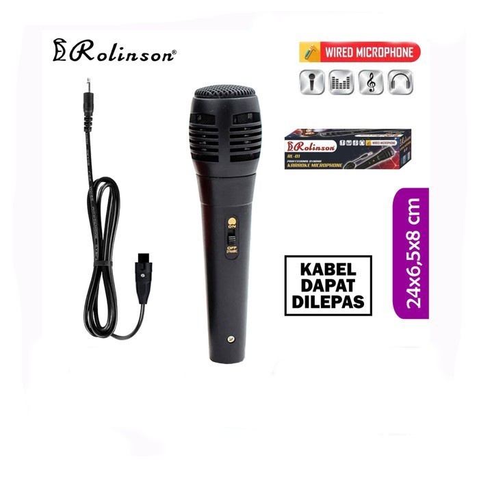 COD MICROPHONE KARAOKE/MIC KABEL ROLINSON RL-01/MIC MURAH//MIC SALON AKTIF//MIC MURAH