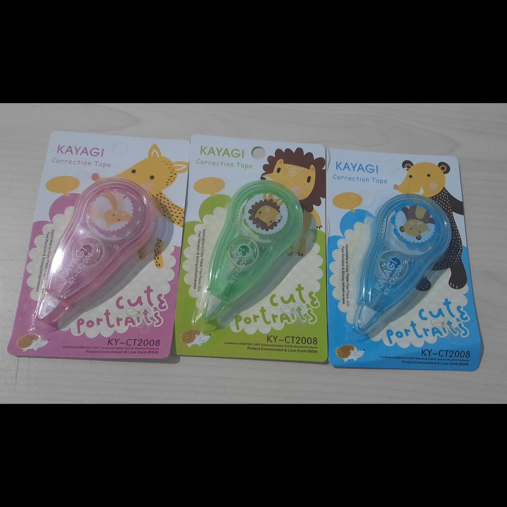 

Tip Ex Kertas Pita Correction Secret Tape Girafee Lion Bear Kayagi KY-CT2008