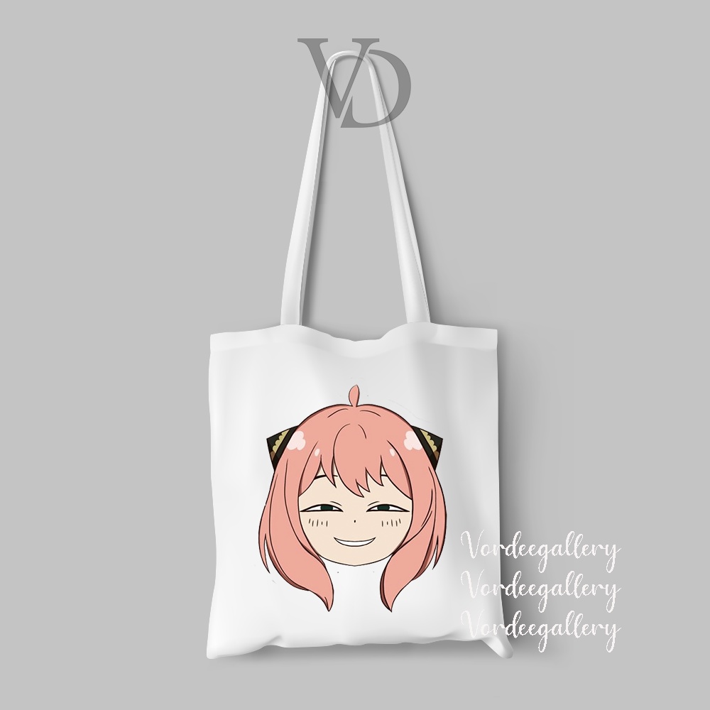 tote bag chibi spy x family / totebag anya anime jepang / animasi japan versi 1