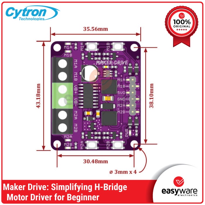 Cytron Maker Drive : Simplifying H-Bridge Motor Driver for Beginner