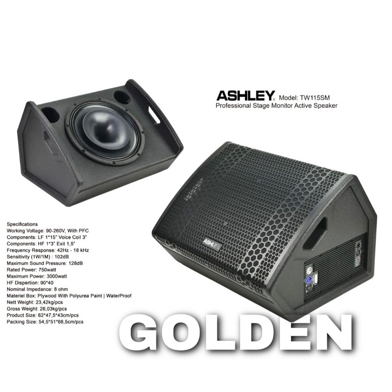 Speaker Aktif Monitor Ashley TW115SM Original 15 inch Active Ashley TW 115 SM