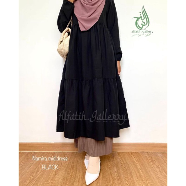 tunik midi dress simpel bahan itycrep premium