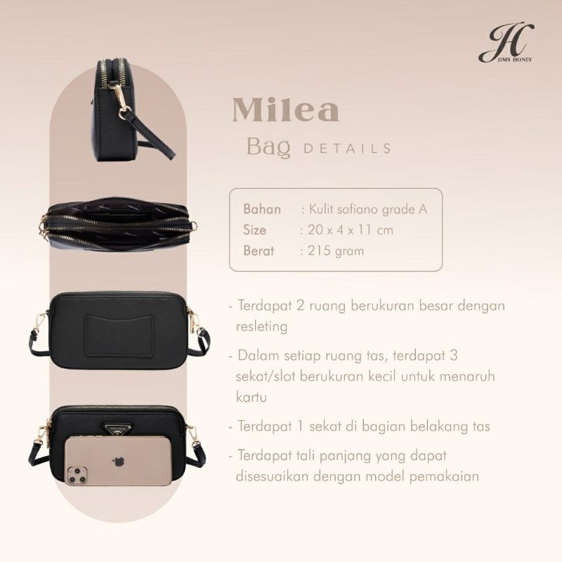 Milea mini bag Jims Honey Original Tas Selempang wanita tas hp mini pouch realpic cod milea plus box