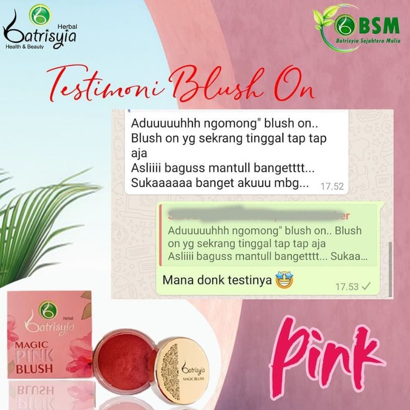 Blush on batrisyia/ blash on terbaik exclusive premium/ magic blush on / blush on