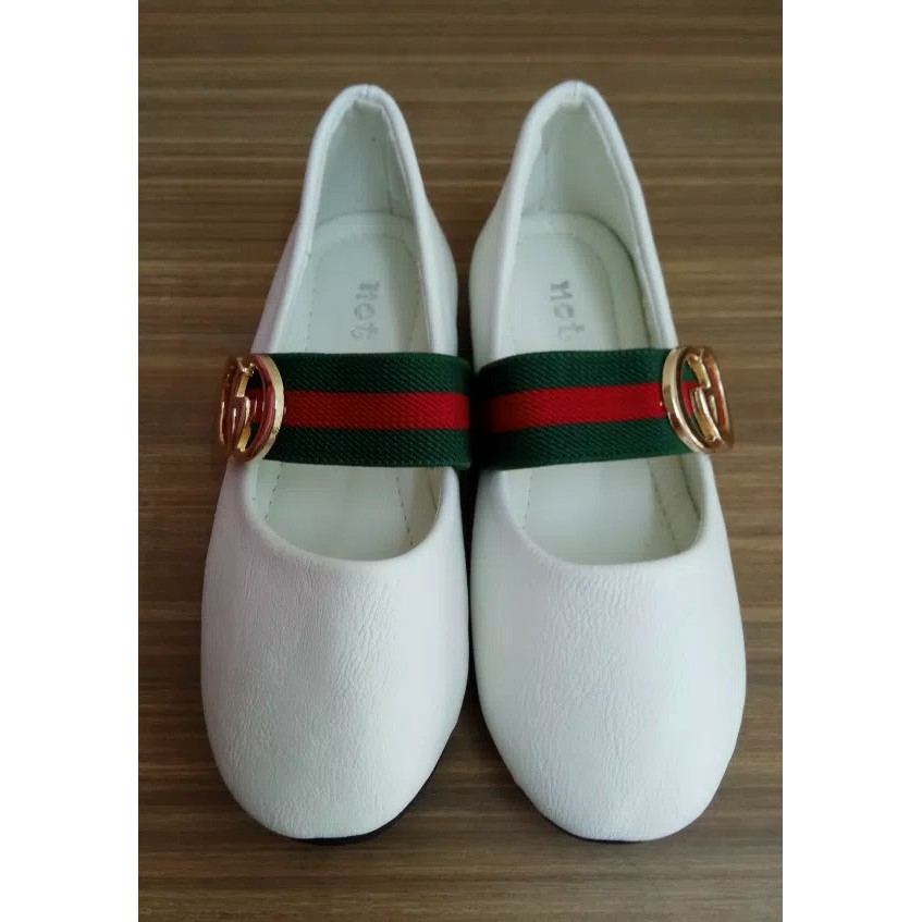 Paling Laris SEPATU ANAK TANGGUNG CEWEK IMPORT BRANDED GUCCI LIST WHITE SHOES keren