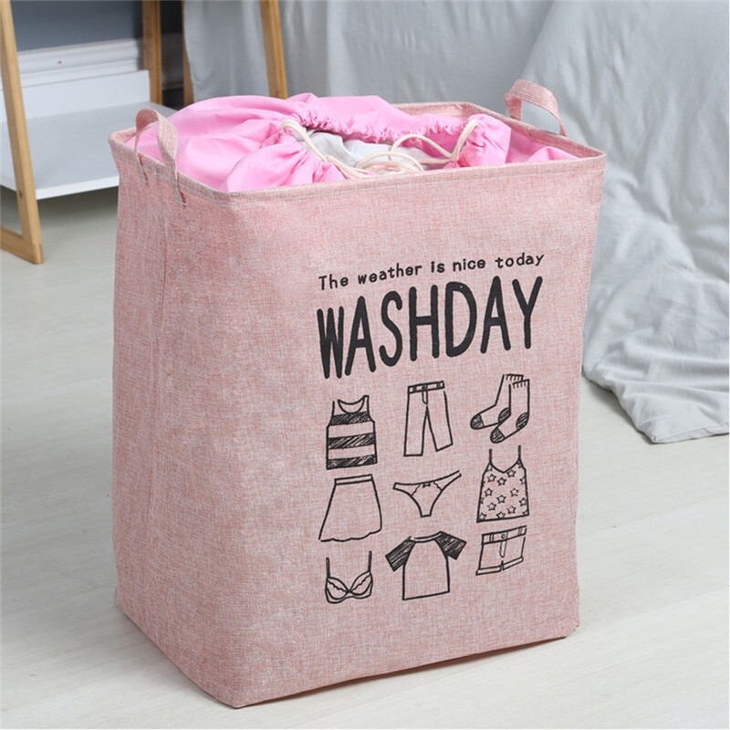 Keranjang Baju Cucian Pakaian Kotor Laundry Bag Basket Washday Serut