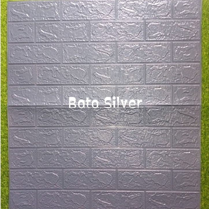 Wallpaper 3D Dinding Foam Sticker-Bata Silver