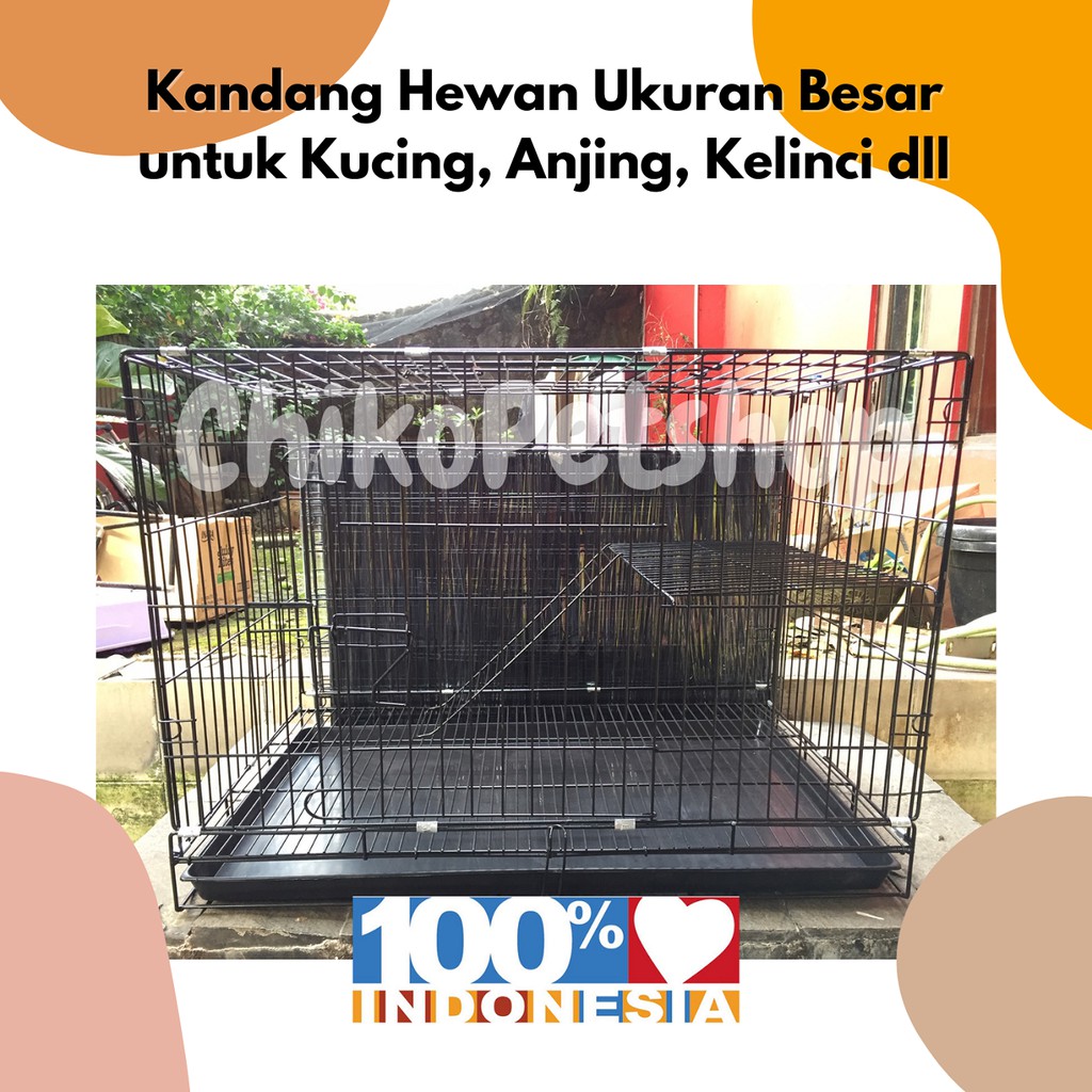 [GRAB GOJEK] KANDANG HEWAN BESI LOKAL Ukuran Sedang untuk Kucing Anjing Kelinci dll