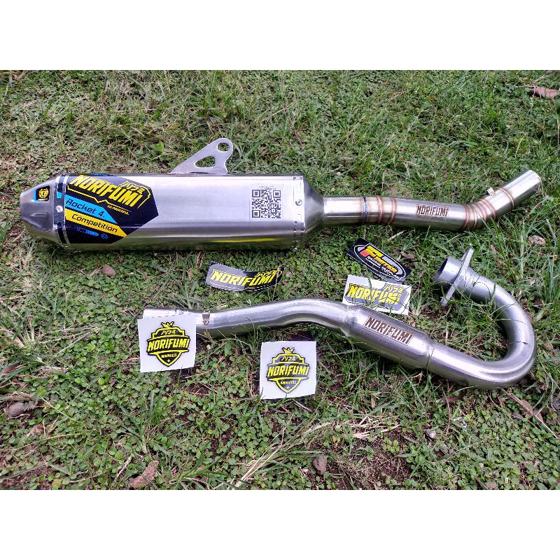 knalpot Norifumi Rocket 4 competition fullset PNP KLX-D tracker-BF-S-G/crf/wr155/custom Tiger,vixi,Fu,MP,Scorpio-CRF150L