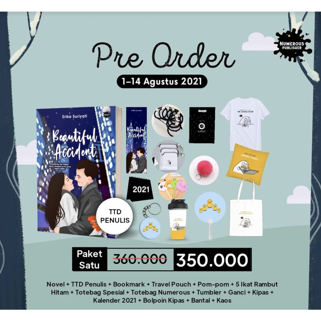 Novel BEAUTIFUL ACCIDENT (Eka Suriyati) TTD Penulis + Bonus 100% ORIGINAL