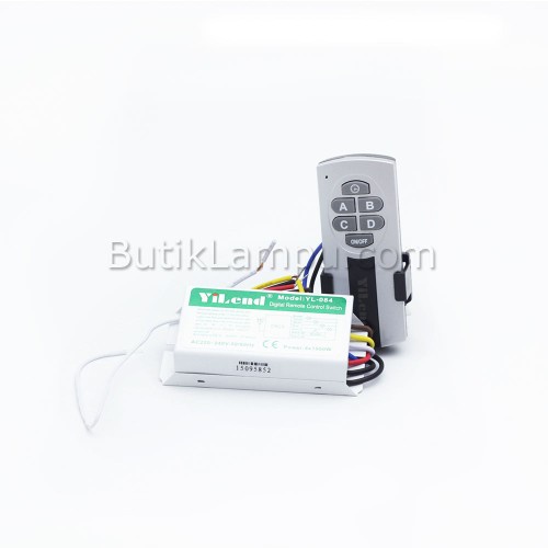 PERTUKANGAN PERLENGKAPAN LISTRIK SAKLAR REMOTE / REMOTE CONTROL SWITCH 4 WAY - YILEND 4 CHANNEL