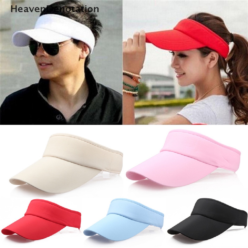 [HeavenDenotation] Visor Sun Plain Hat Sports Cap Colors Golf Tennis Beach Adjustable Summer Hot