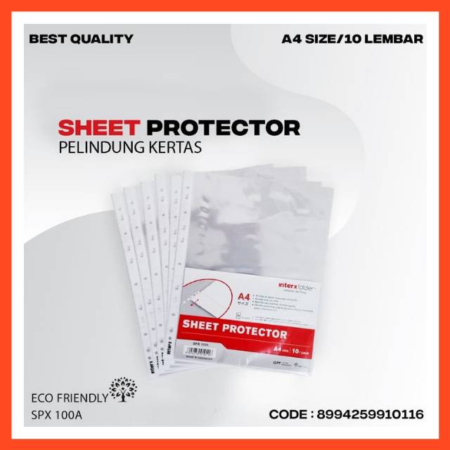 

SHEET PROTECTOR A4 pelindung kertas anti air plastik binder isi 10 lembar