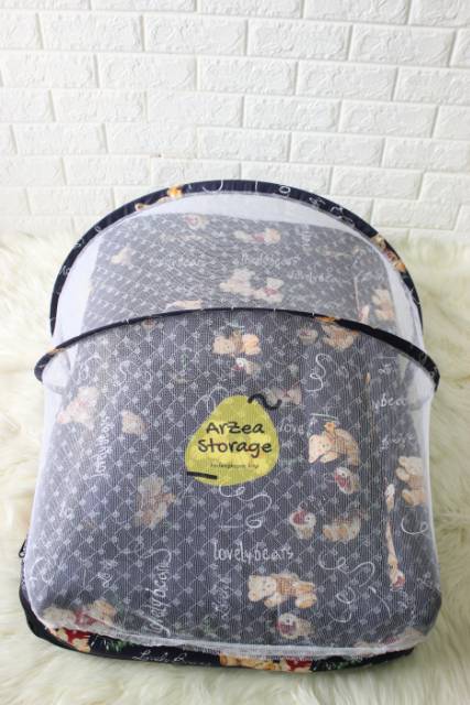 Kasur bayi kelambu set bantal guling kolam bears navy