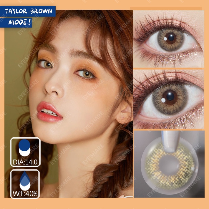 [✅COD &amp; Ready Stock ] Softlens Murah Softlens Mata Normal TAYLOR Sepasang Lensa Kontak Warna Alami Korea Softlen