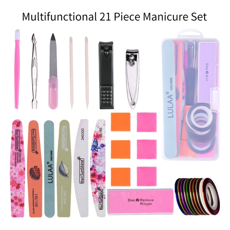 Zzz Set Kikir Kuku + Buffer + Gunting Kutikula Untuk Manicure / Nail Art / Salon