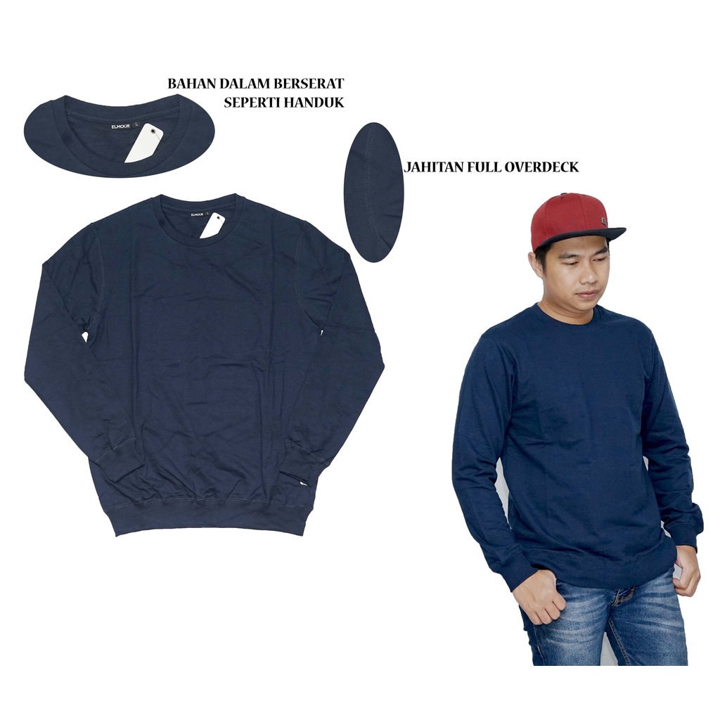 SWEATER OBLONG POLOS CREWNECK BABYTERRY PRIA DAN WANITA