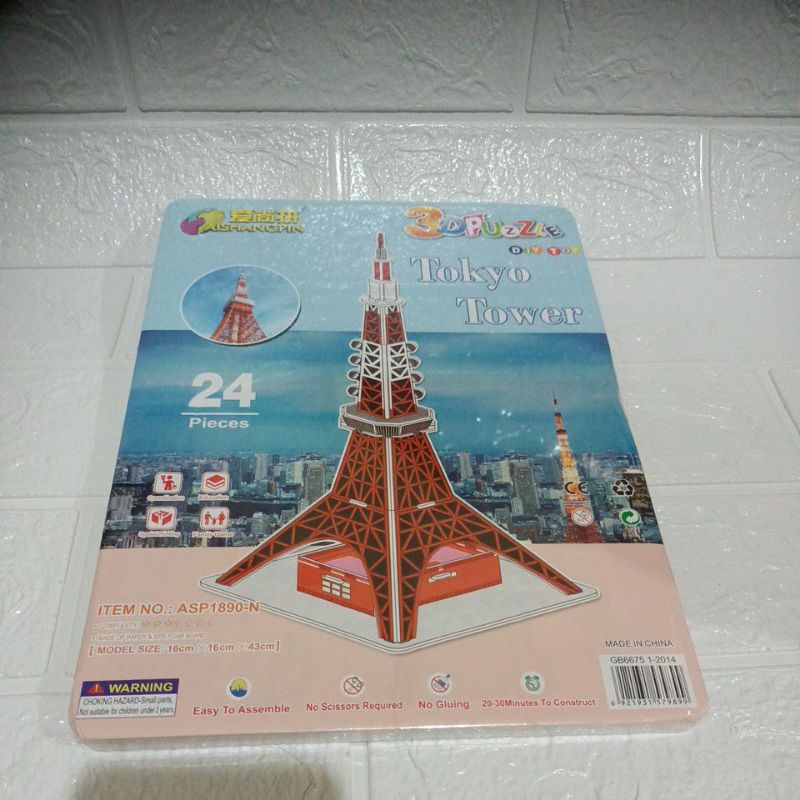 LYSASHOP - MAINAN EDUKASI ANAK PUZZLE 3D DIY BESAR/MELATIH MOTORIK KREATIFITAS KESABARAN IMAJINASI-Tokyo Towel