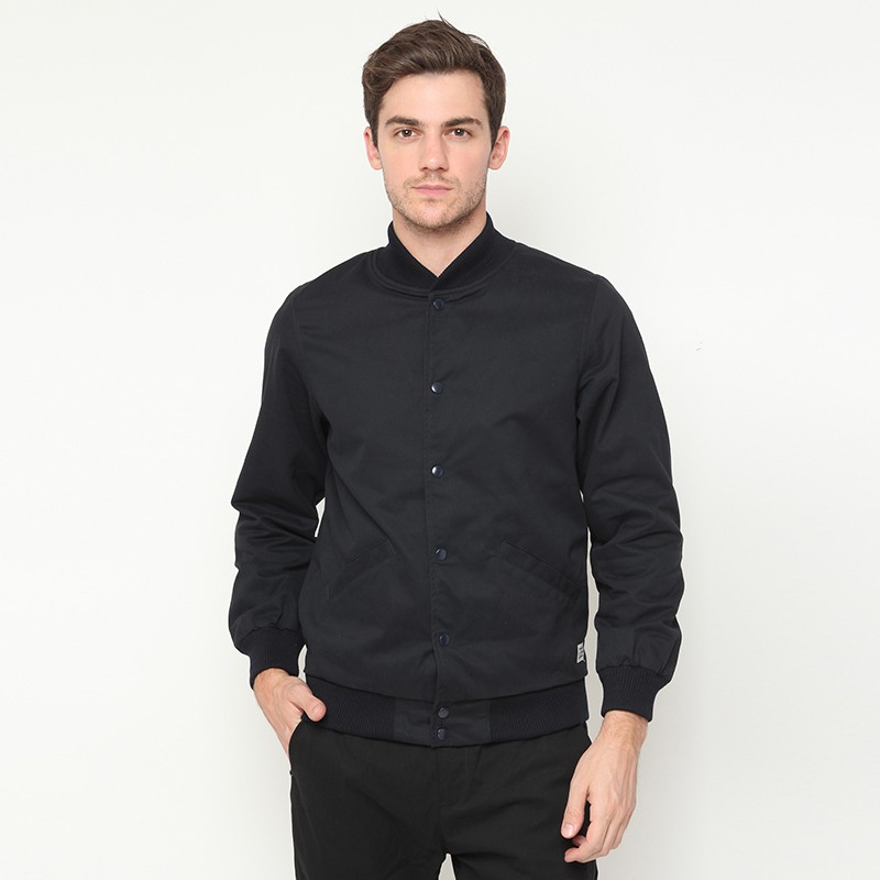 Minarno Canvas Varsity Jacket - Navy