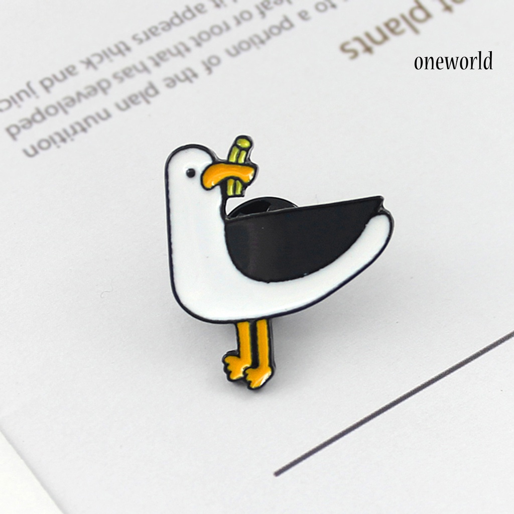 OW@ Collar Badge Pigeon Shape Not Easy Fall Off Alloy Enamel Brooch for Kids