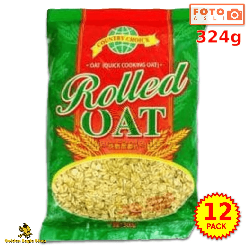 

[Isi 12 PACK] Country Choice Oat Quick Cooking Oat Rolled Oats (12 Pack x 500gr) 500gr