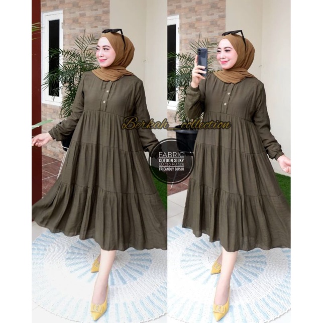 BISA[COD] DRESS MIDI POLOS BAHAN CATOON SILKY/ MIDI DRESS MODEL TER BARU/MIDI DRESS MODEL KANCING/ MIDI DRESS BUSUI