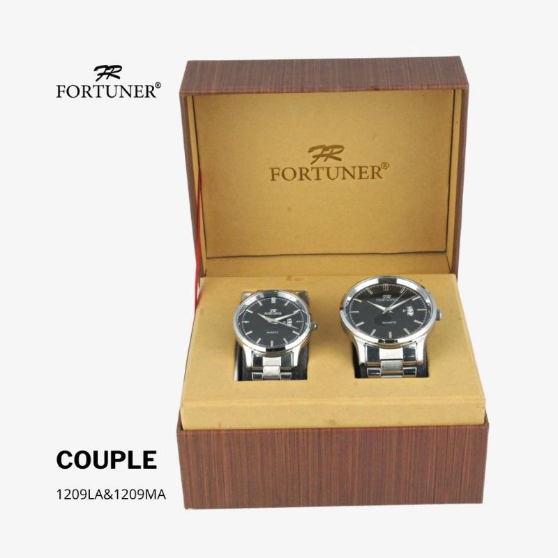 JAM TANGAN FORTUNER COUPLE WATER RESISTANT RANTAI STAINLESS
