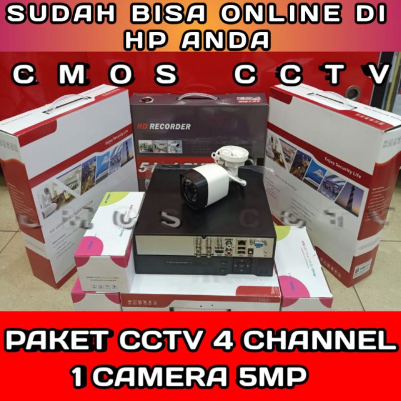 PAKET CCTV XMEYE 4 CHANNEL 1 CAMERA 5MP FULL HD KOMPLIT HDD 320GB