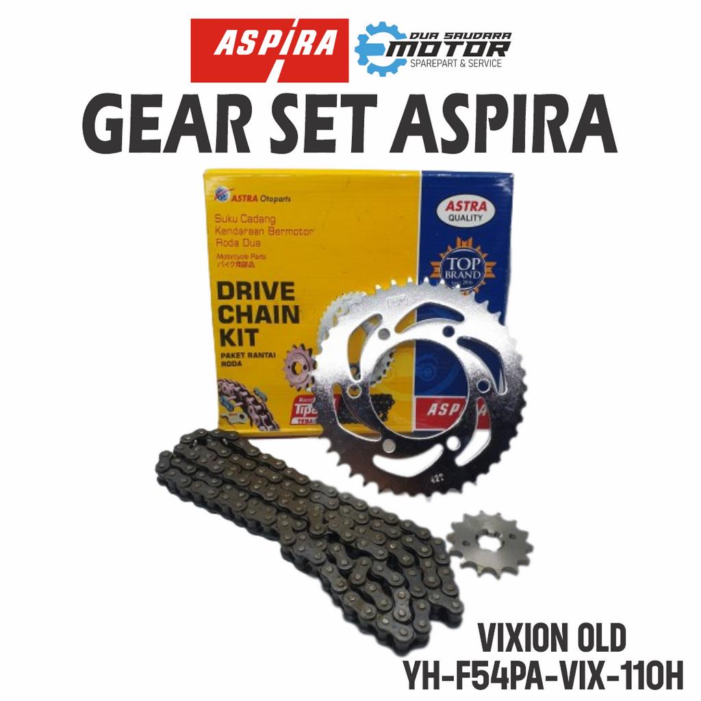 GEAR SET VIXION OLD ASPIRA GEAR RANTAI RODA SET GEAR PAKET UNTUK MOTOR VIXION OLD