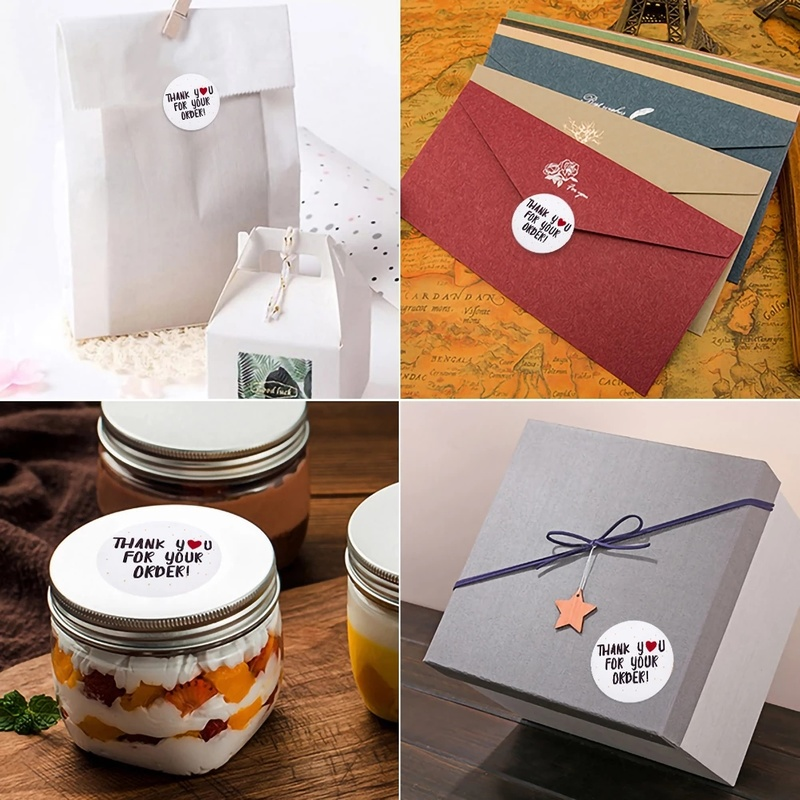 500 Stickers/Roll &quot;Thank You for Your Order&quot; Stickers/ Envelope Thank You Stationery Sticker Stickers/ Packaging Seal Round Labels/ Stores Gift Sealing Sticker