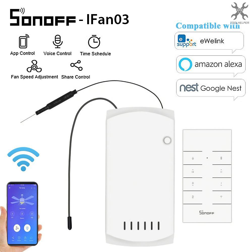 Newsonoff Ifan03 Wifi Smart Fan Switch Ceiling Fan Light Controller 433 Rf App Voice Remote Contro Shopee Indonesia