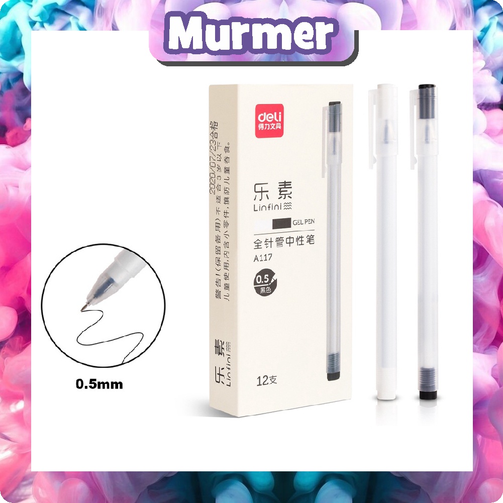 MurmerOfficial Gel Pen Pulpen Gel warna Hitam 0.5mm S015