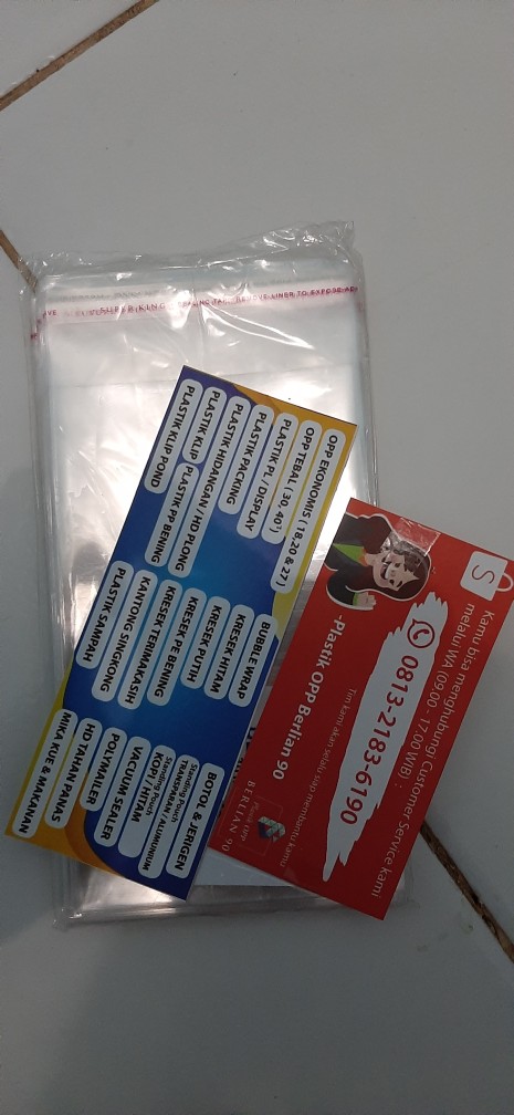 8,5 X 14 Cm Plastik Opp Tebal 30 Micron (0,5) Plastik Kemasan / Plastik Undangan / Plastik Roti
