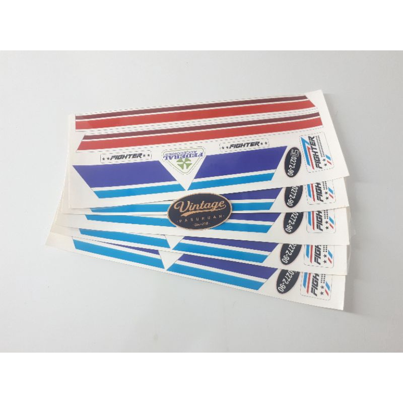 Striping Stiker Helm Honda Fighter List Merah