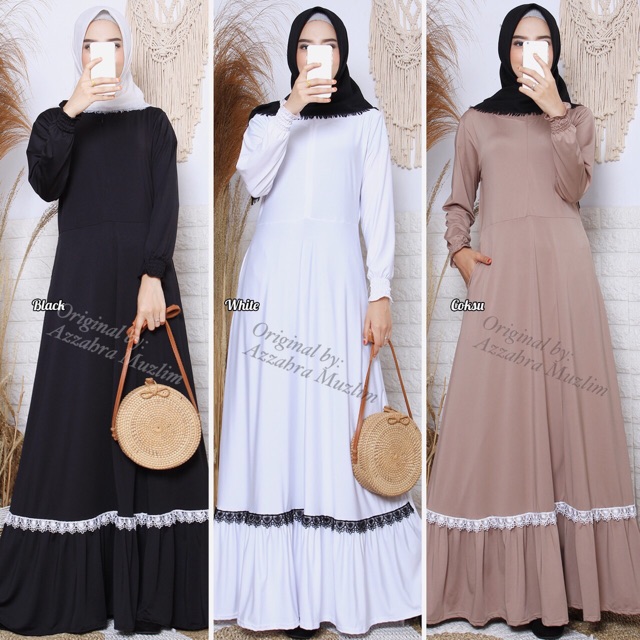 Gamis Jersey Super Remple Renda Busui+saku kanan / R.15 - 153-5068