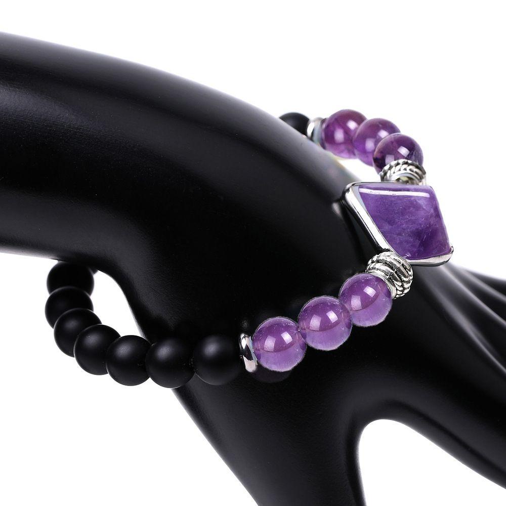 Gelang Chakra Amethysts Natural Untuk Pria Dan Wanita|Gelang Manik-Manik Batu Mata