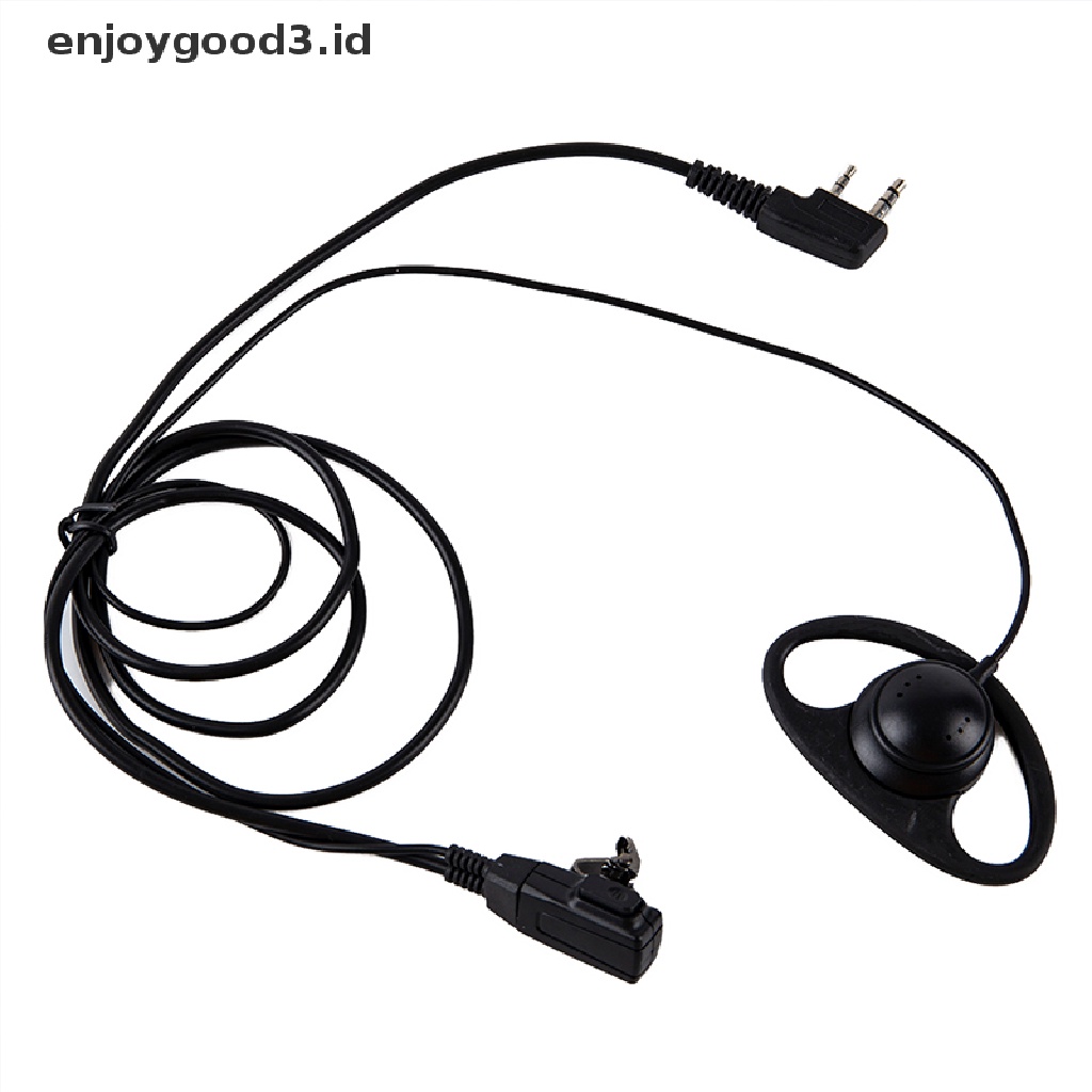 (Id) Headset Earpiece Ptt 2pin Bentuk D Dengan Mic Untuk Radio Walkie Talkie Uv-5R Bf
