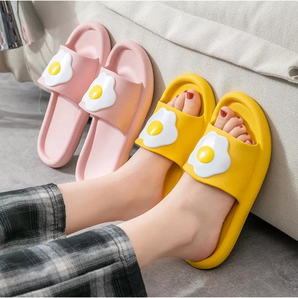 Sandal Slipper Wanita Karakter Omlet Telur Sandal Kokop Korea Kekinian Sandal Kokop Selop Dalam Ruma