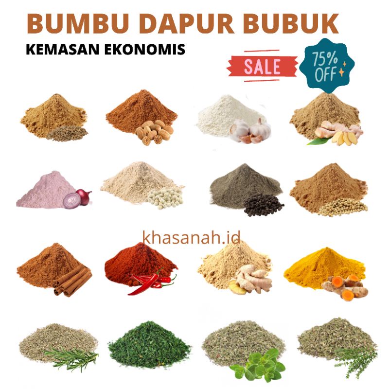 (COD)Part (2) Refil Paket HEMAT All Rempah Bumbu Dapur Masak  Versi Bubuk/Makanan / Rempah Bubuk
