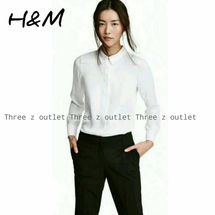 Kemeja H&M/Kemeja Putih Lengan Panjang/Kemeja Branded/Kemeja Wanita