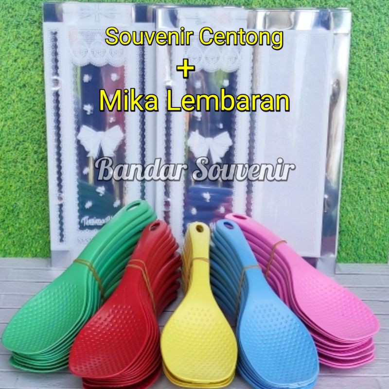 Isi 50pcs Souvenir Centong Tebal Warna + Mika Lembaran